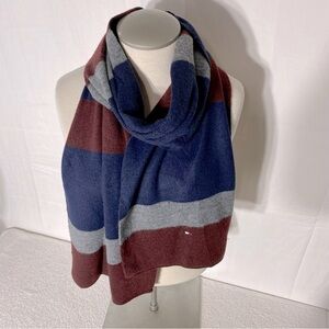 5/$25 Tommy Hilfiger Navy Grey Burgundy Striped Scarf
